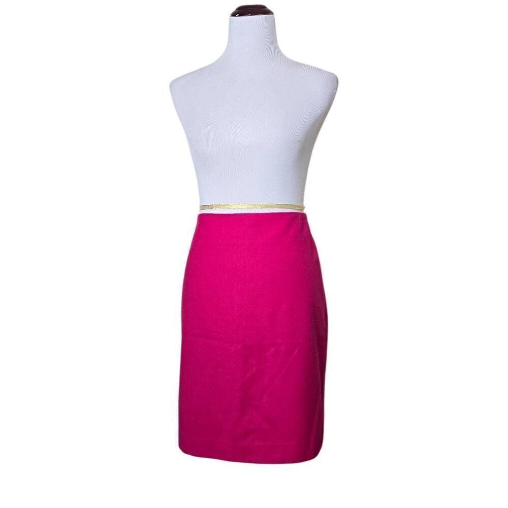 Talbots Hot Pink Wool Blend Lined Pencil Mini Skirt Size 4